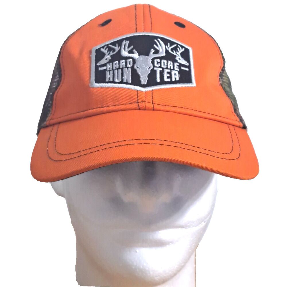 NWOT Hardcore Hunter Blaze Orange Mesh Camo Adjustable Infinity Cap Hat OUTDOOR